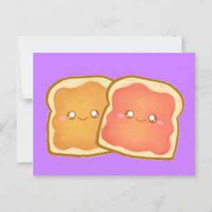 Erdnussbutter und Erdbeere Jelly Toast Postkarte