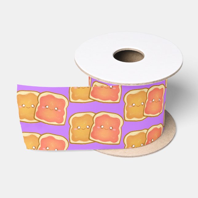 Erdnussbutter und Erdbeere Jelly Toast Satinband (Spule)