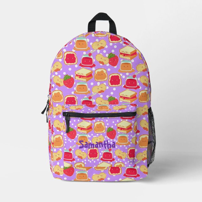 Erdnussbutter und Erdbeerjelly Bedruckter Rucksack (Vorderseite)