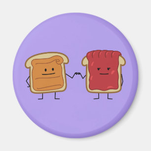 Erdnussbutter und Gelee-Faust stoßen Freundtoast Magnet