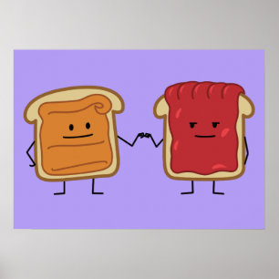 Erdnussbutter und Gelee-Faust stoßen Freundtoast Poster