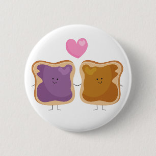 Erdnussbutter und Gelee-Liebe-Knopf Button
