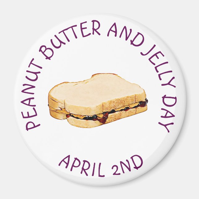 Erdnussbutter und Jelly Day 2. April Food Magnet (Vorne)