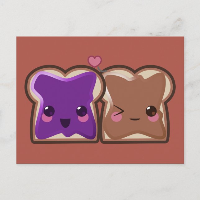 Erdnussbutter und Jelly-Liebe Postkarte (Vorderseite)
