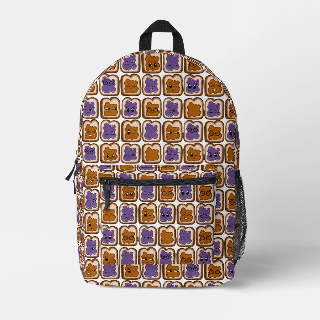 Erdnussbutter und Jelly-Rucksack-Buchsackschule Bedruckter Rucksack (Vorderseite)