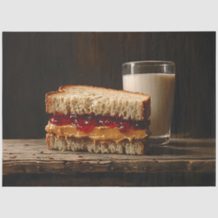 Erdnussbutter-und-Jelly-Sandwich-Milch-Decoupage Seidenpapier