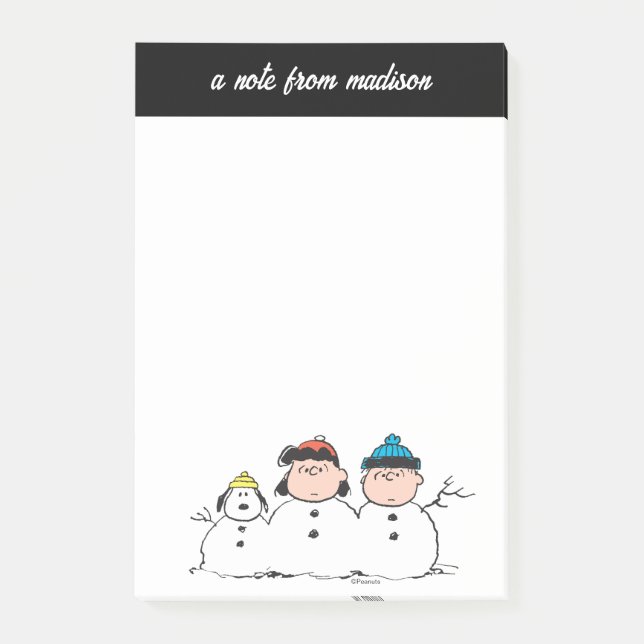 Erdnüsse | 3 Person Snowman Post-it Klebezettel (Vorderseite)
