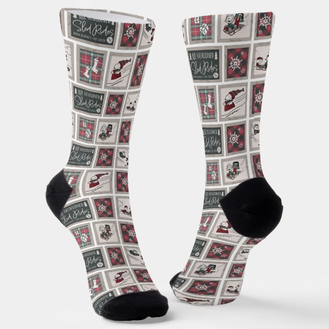 Erdnüsse | Alt modisches Schlittelwegmuster Socken (Gewinkelt)