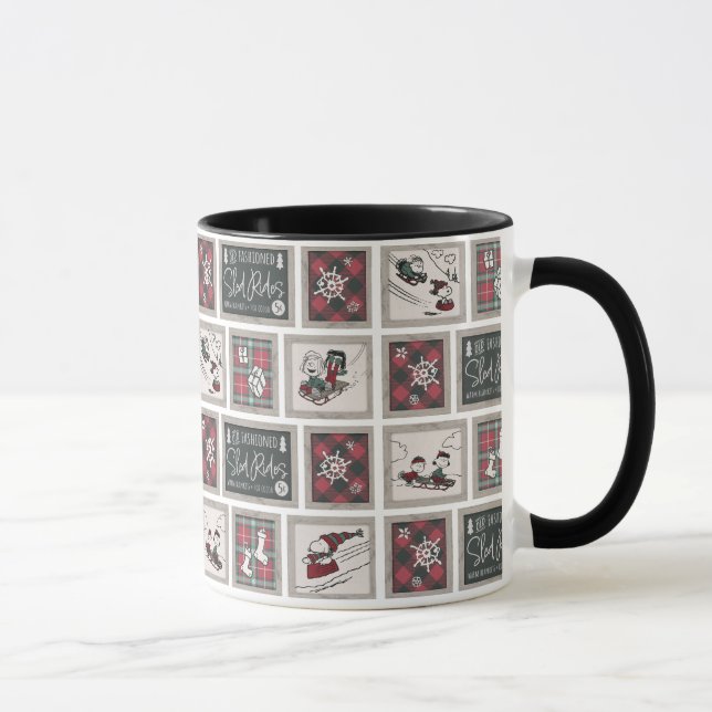 Erdnüsse | Alt modisches Schlittelwegmuster Tasse (Rechts)