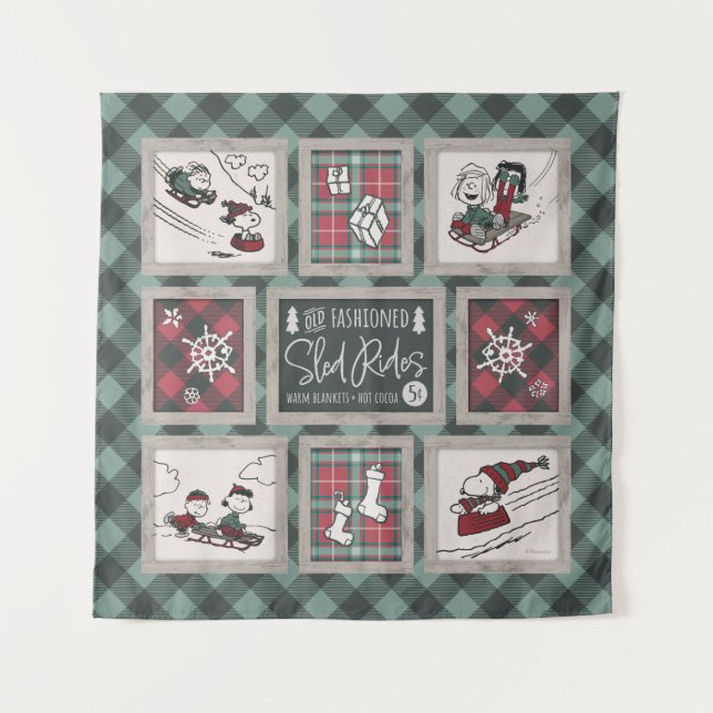 Erdnüsse | Alt modisches Schlittelwegmuster Wandteppich (Vorderseite)