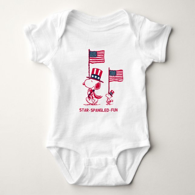 Erdnüsse | American Summer Old Glory Baby Strampler (Vorderseite)