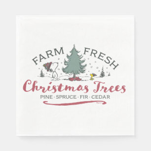 Erdnüsse Bauernhof Frische Weihnachtsbaumen Serviette