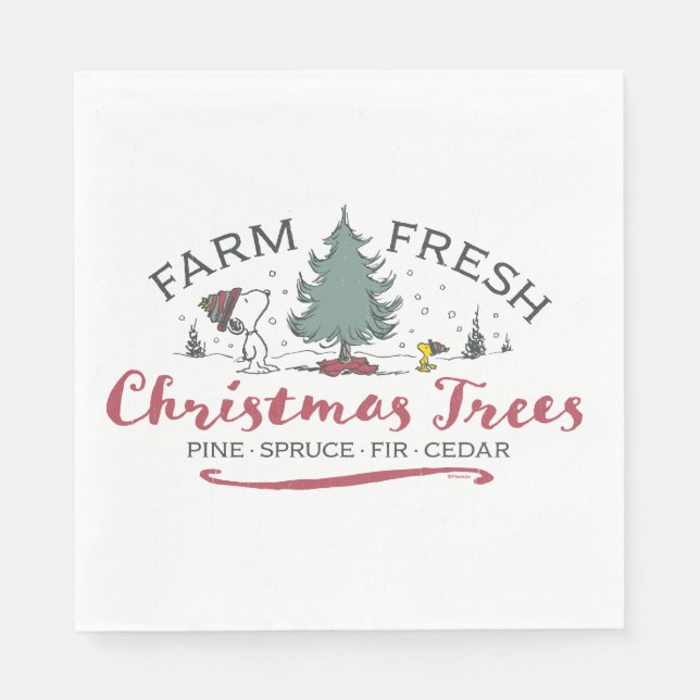 Erdnüsse | Bauernhof Frische Weihnachtsbaumen Serviette (Vorderseite)