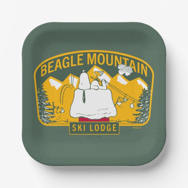 Erdnüsse | Beagle Skilodge Pappteller (Vorderseite)