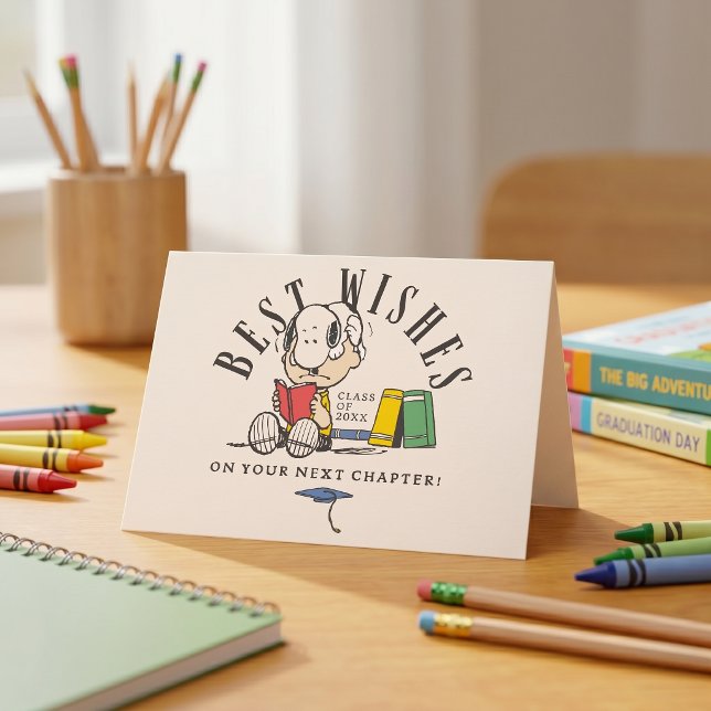 Erdnüsse Beste Wünsche Abschluss Snoopy Lesend Karte (Von Creator hochgeladen)