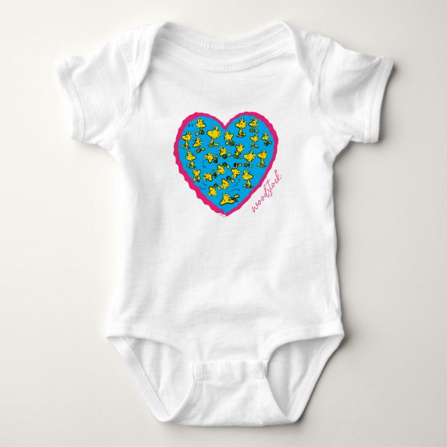 Erdnüsse | Blaues Herz aus Holz Baby Strampler (Vorderseite)