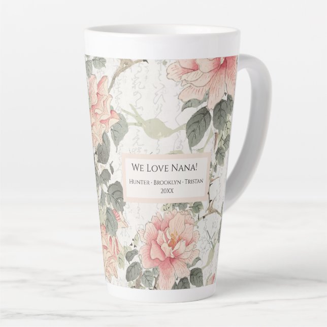 Erdnüsse Blume Asiatischer Einfluss Rosa Farbe Nam Milchtasse (Rechte Ecke)