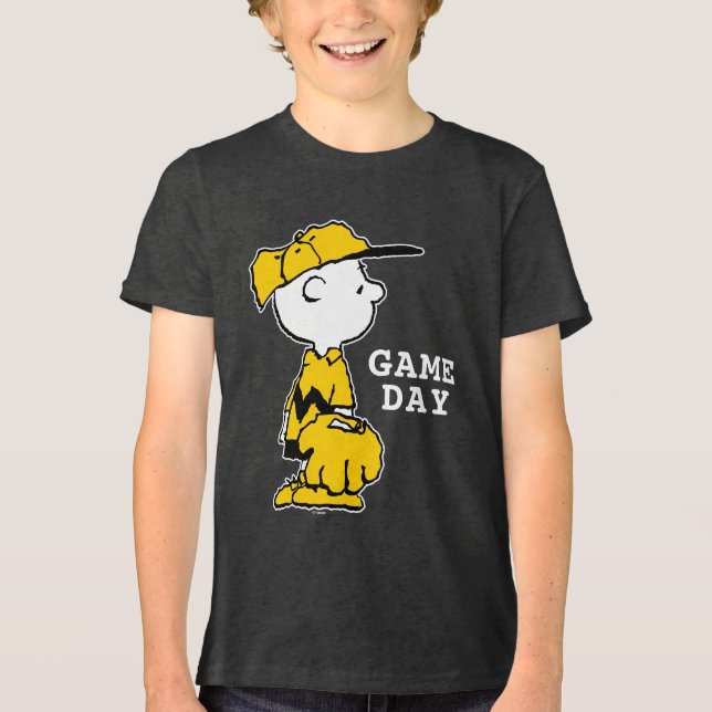 Erdnüsse | Charlie Brown Baseball Game Tri-Blend Shirt (Vorderseite)