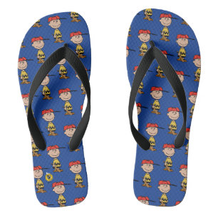 Erdnüsse Charlie Brown Baseball-Lächeln Flip Flops