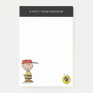 Erdnüsse Charlie Brown Baseball-Lächeln Post-it Klebezettel