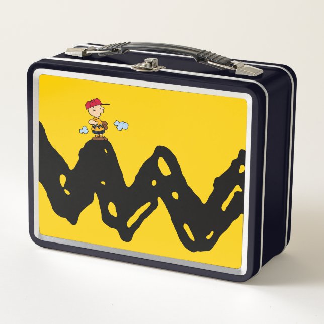Erdnüsse | Charlie Brown Baseball Metall Brotdose (Vorderseite)