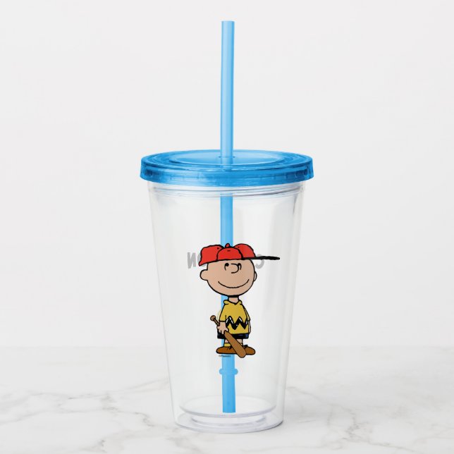Erdnüsse | Charlie Brown Baseball Smile Acryltrinkbecher (Vorderseite)