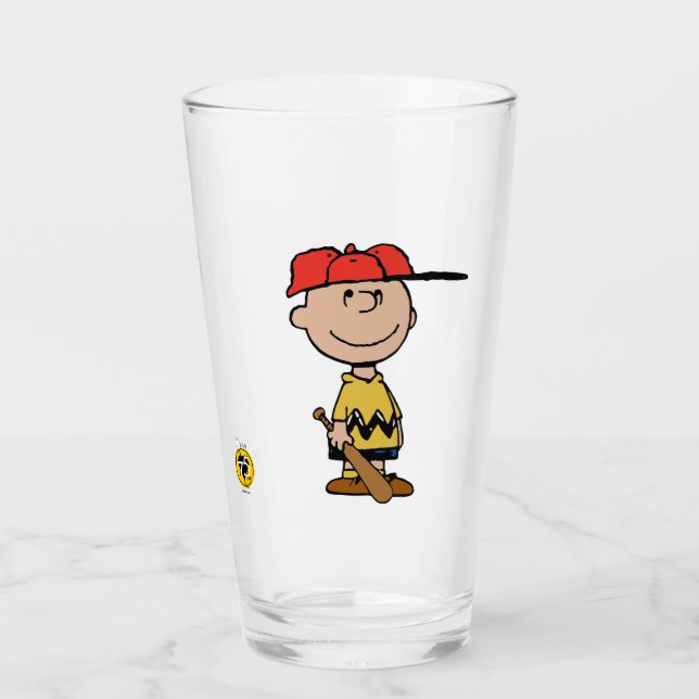 Erdnüsse | Charlie Brown Baseball Smile Glas (Vorderseite)