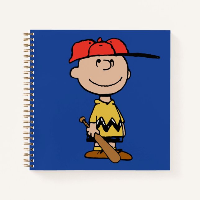 Erdnüsse | Charlie Brown Baseball Smile Notizbuch (Vorderseite)