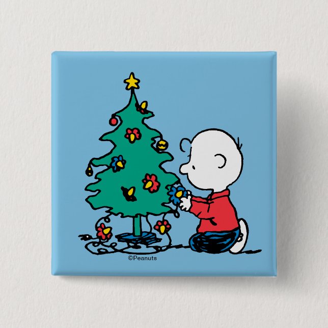 Erdnüsse | Charlie Brown Christmas Lights Button (Vorderseite)
