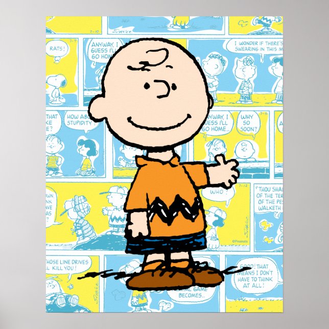 Erdnüsse | Charlie Brown Comic-Muster Poster (Vorne)