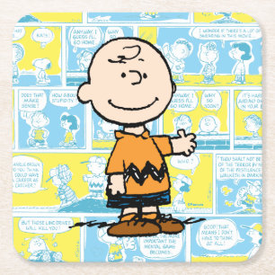 Erdnüsse Charlie Brown Comic-Muster Rechteckiger Pappuntersetzer