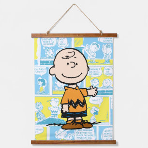 Erdnüsse Charlie Brown Comic-Muster Wandteppich Mit Holzrahmen