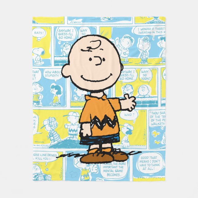Erdnüsse | Charlie Brown Comic Pattern Fleecedecke (Vorderseite)