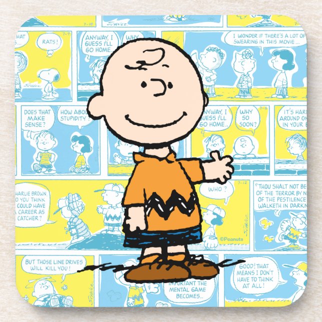 Erdnüsse | Charlie Brown Comic Pattern Getränkeuntersetzer (Vorderseite)