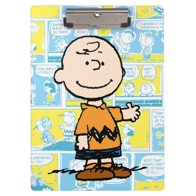 Erdnüsse | Charlie Brown Comic Pattern Klemmbrett (Vorderseite)