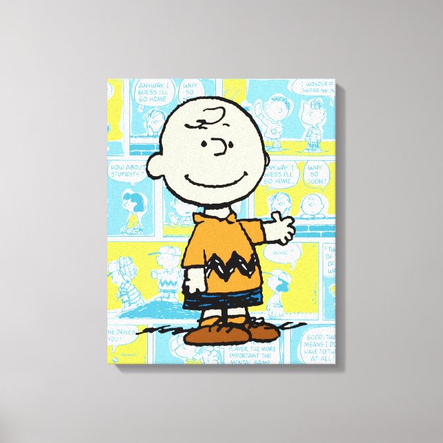 Erdnüsse | Charlie Brown Comic Pattern Leinwanddruck (Vorderseite)