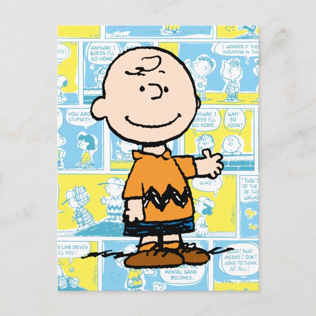 Erdnüsse | Charlie Brown Comic Pattern Postkarte (Vorderseite)