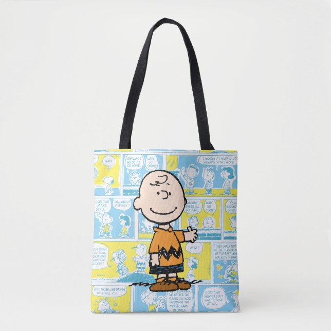 Erdnüsse | Charlie Brown Comic Pattern Tasche (Vorderseite)