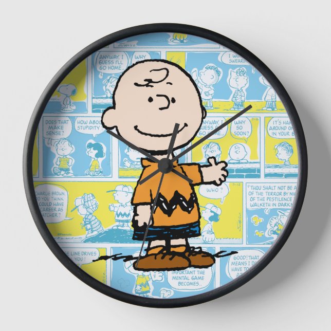 Erdnüsse | Charlie Brown Comic Pattern Uhr (Vorderseite)