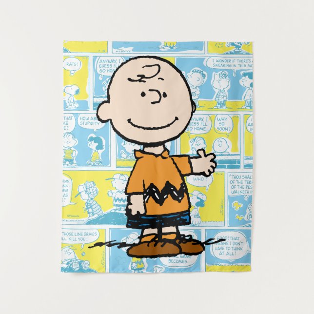 Erdnüsse | Charlie Brown Comic Pattern Wandteppich (Vorderseite)