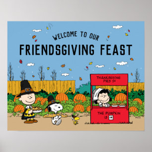 Erdnüsse   Charlie Brown Erntedank Fest Willkommen Poster