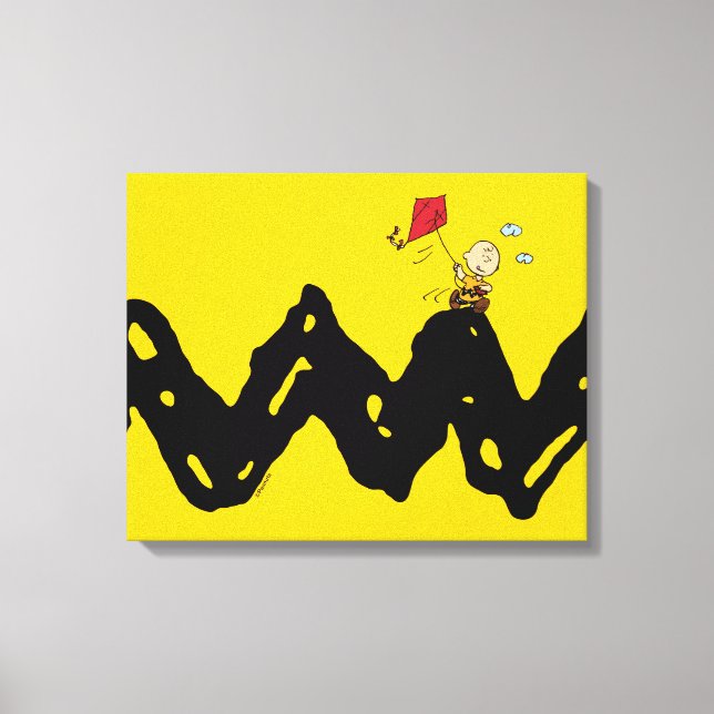 Erdnüsse | Charlie Brown Flying Kite Leinwanddruck (Vorderseite)