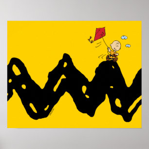 Erdnüsse   Charlie Brown Flying Kite Poster