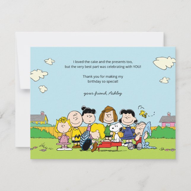 Erdnüsse | Charlie Brown & Gang Birthday Vielen Da Einladung (Vorderseite)