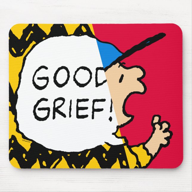 Erdnüsse | Charlie Brown Good Kummer Half & Half Mousepad (Vorne)