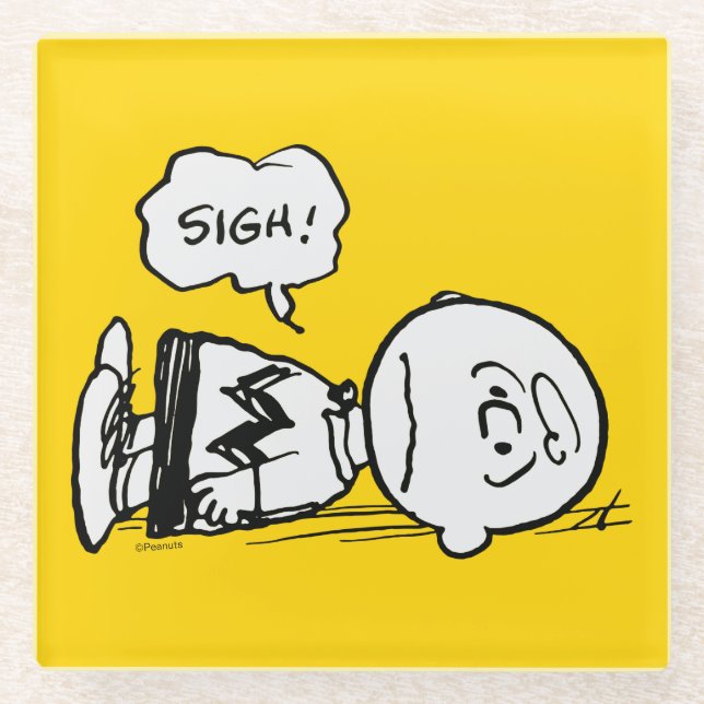 Erdnüsse | Charlie Brown ist unten Glasuntersetzer (Vorderseite)