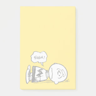 Erdnüsse Charlie Brown ist unten Post-it Klebezettel