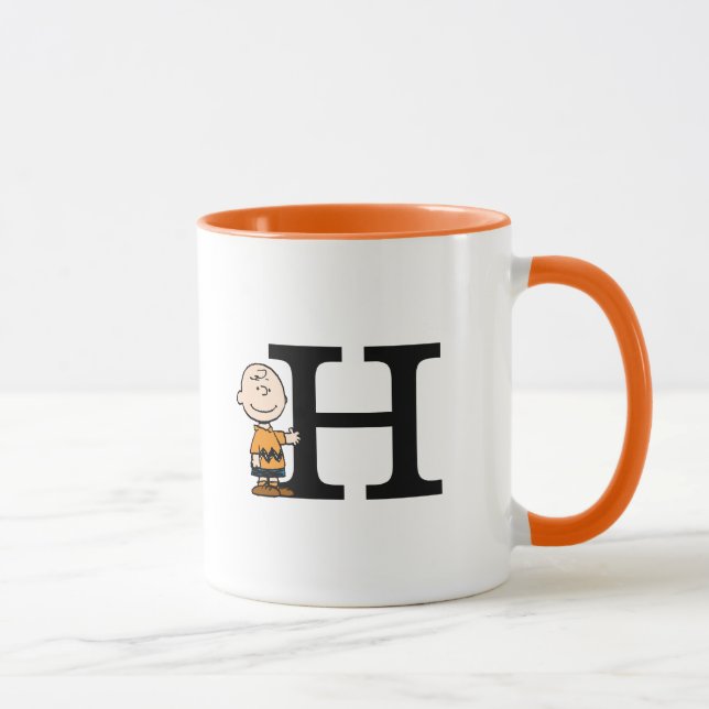 Erdnüsse | Charlie Brown Monogram H Tasse (Rechts)