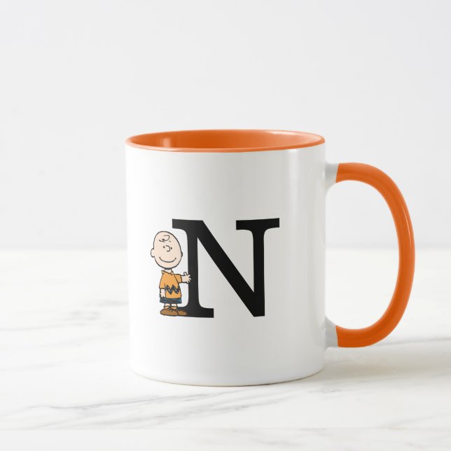 Erdnüsse | Charlie Brown Monogram N Tasse (Rechts)