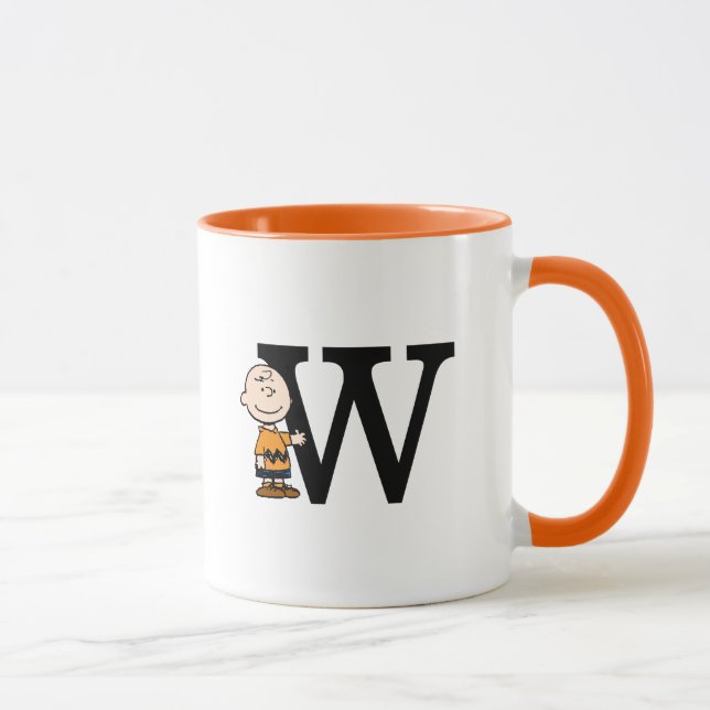 Erdnüsse | Charlie Brown Monogram W Tasse (Rechts)